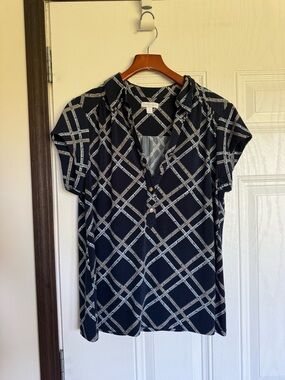 2 for $20 sale: Charter club black stretch jersey black 1/4 button pullover - XL